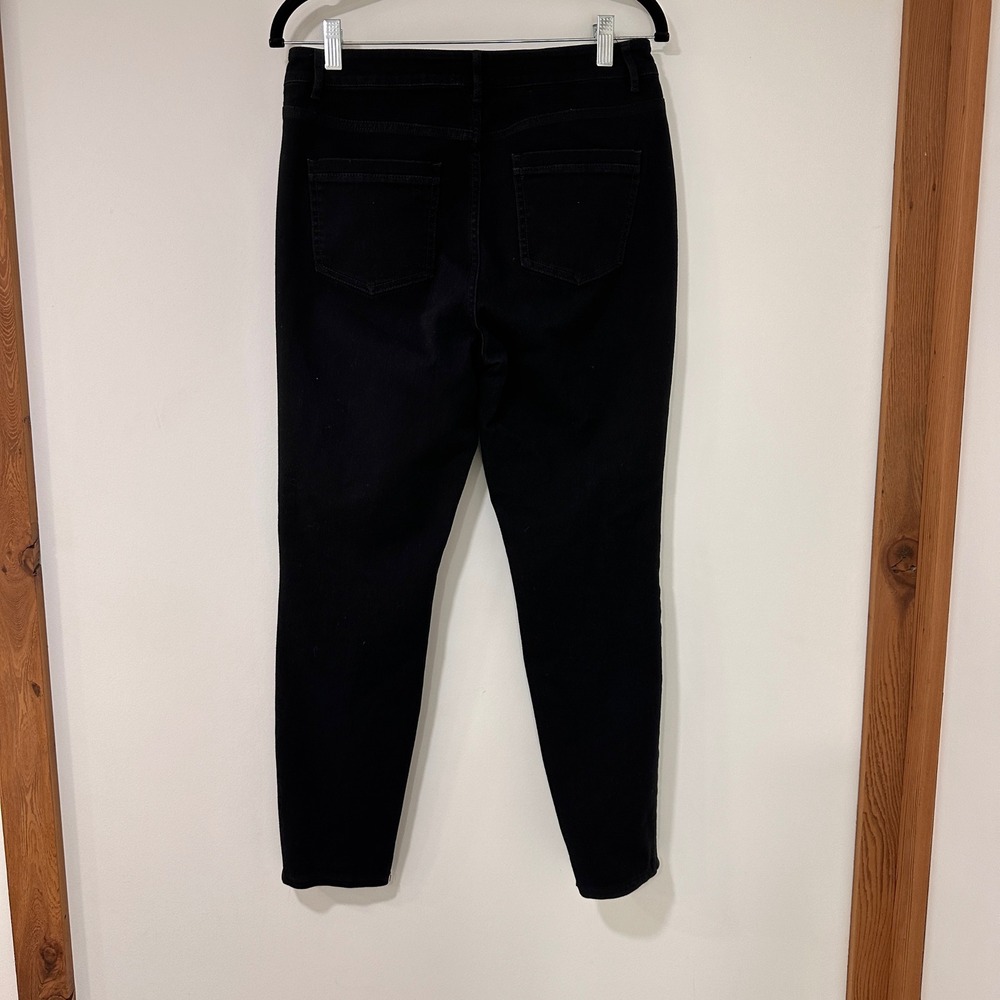 J. Jill Premium-Flex High-Rise Leggings Women 10 Black Stretch Denim | Classic